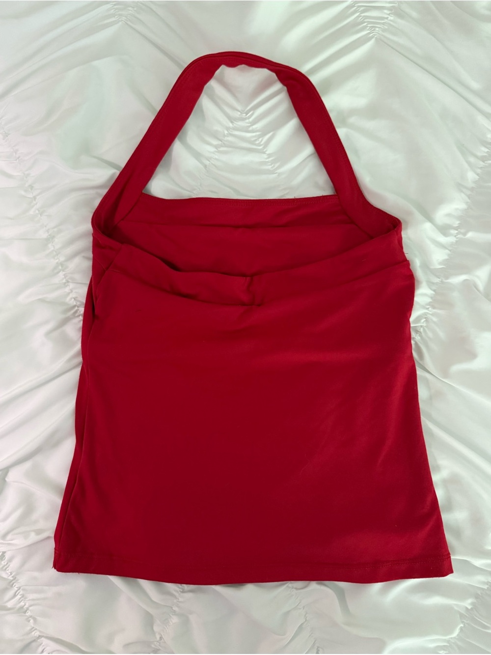 Glassons Red Halter Tank Top with Built-in Shelf Bra - Picture 2 of 4